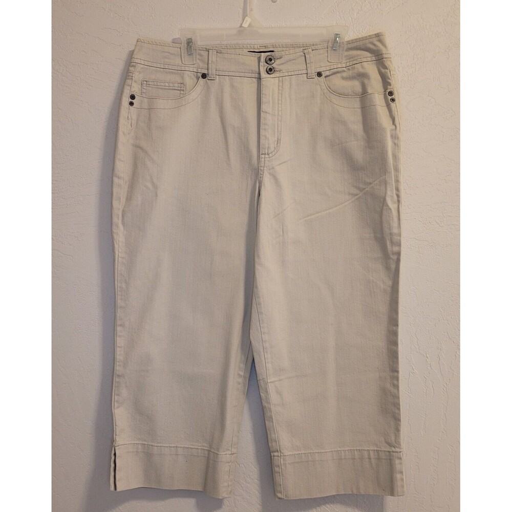 SONOMA Woman's Life + Style Size 14 Capris 5 Pocket Stretch Beige Pants NWT